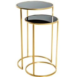 Beistelltische aus Schwarzglas - Ektuala (zweiteilig)