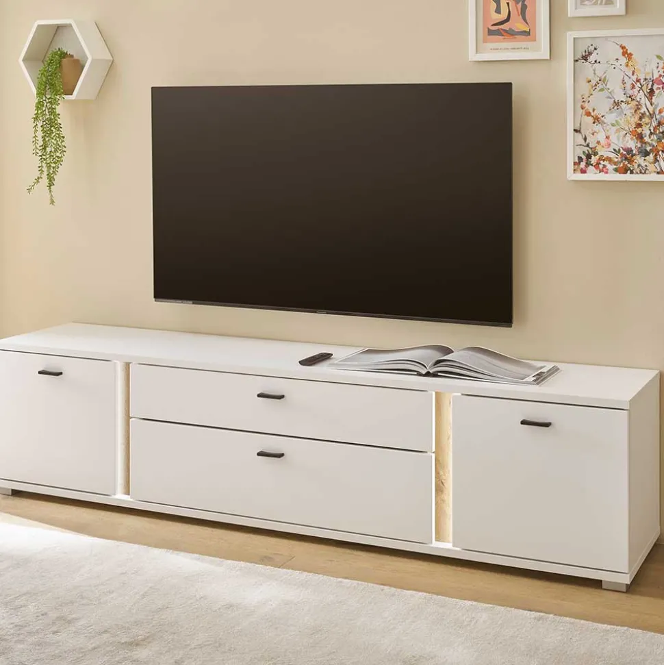 Beleuchtete TV Kommode mit 200 cm Breite - Racelyn