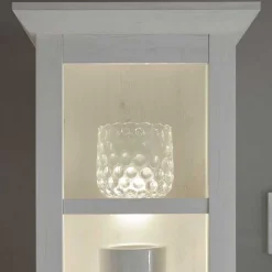 Beleuchtete Wohnwand Chelles im weißem Landhausstil (vierteilig)