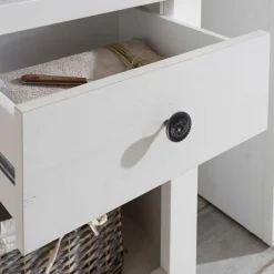 Beleuchtete Wohnwand Chelles im weißem Landhausstil (vierteilig)