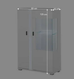 Beleuchteter Vitrinenschrank 125 cm hoch - Tirol