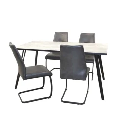 Beton Optik Tisch & Schwingstühle - Grenados (fünfteilig)