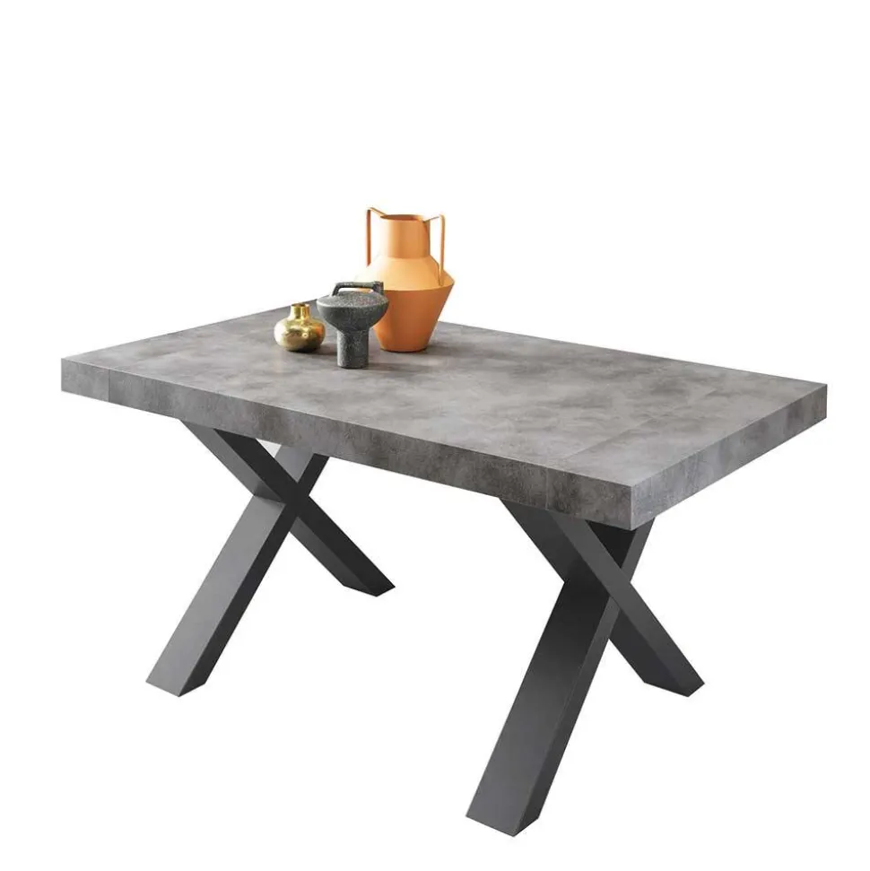 Betonoptik Ausziehtisch mit zwei Einlegeplatten - Relisa