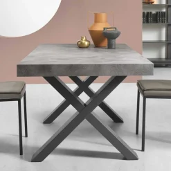 Betonoptik Ausziehtisch mit zwei Einlegeplatten - Relisa
