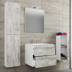 Betonoptik Badezimmermöbel Set - Salvadore (vierteilig)