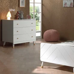 Bett & Nachtkonsole & Kommode - Zimventa I (dreiteilig)