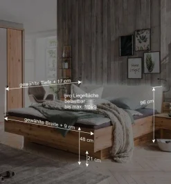 Bett Anlage aus Kernbuche - Krofun (dreiteilig)