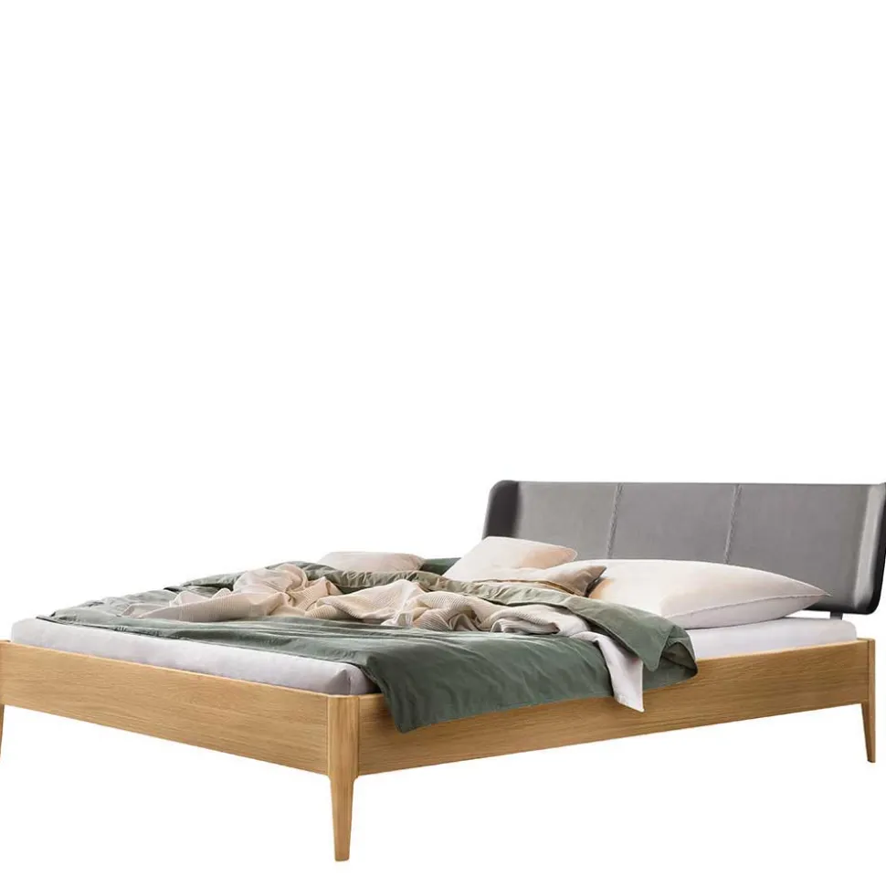 Bett aus Massivholz Eiche Hell - Borna