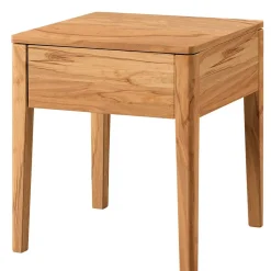 Bett aus Wildbuche massiv und Kunstleder - Padricio