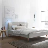 Bett im Skandinavischen Stil in Grau - Zeilo