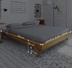 Bett in Übergröße mit Nachttischen - Hardus (dreiteilig)