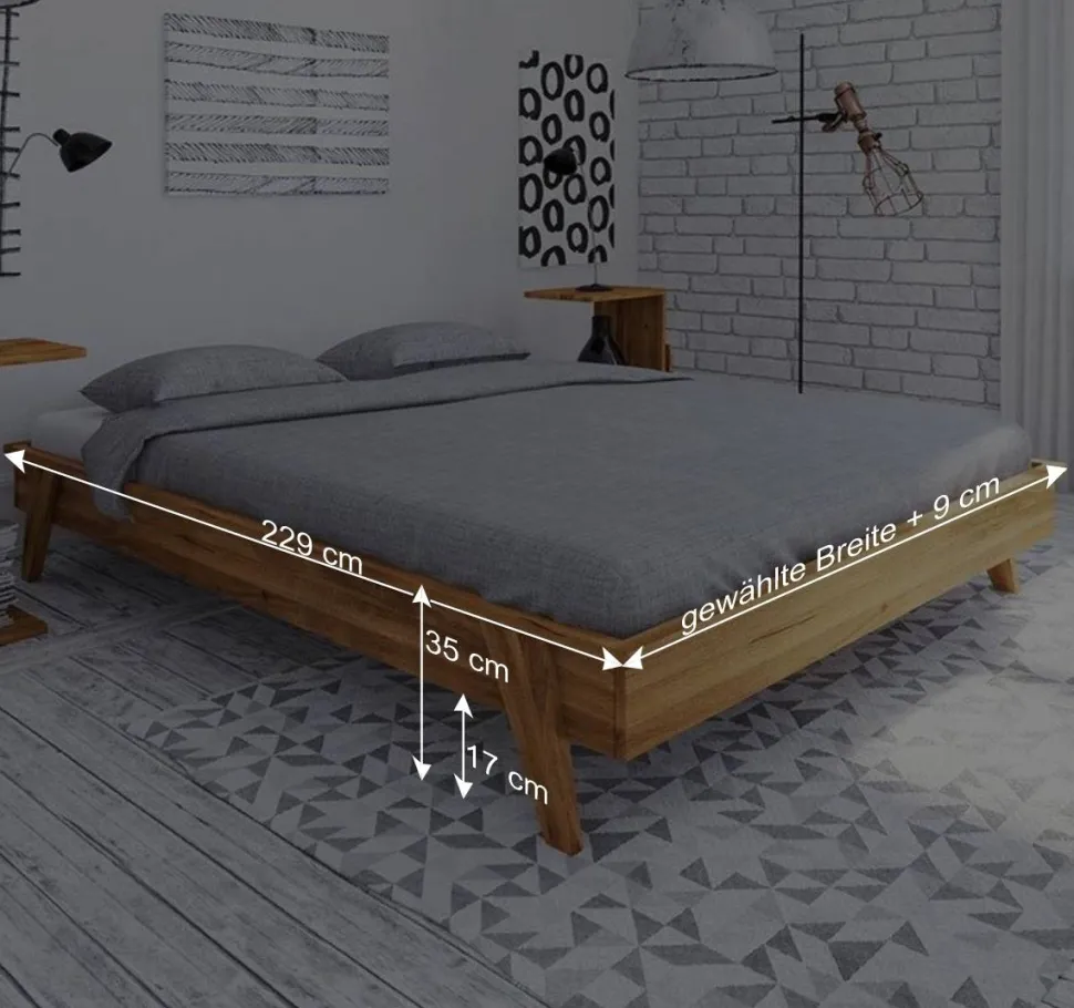 Bett in Übergröße mit Nachttischen - Hardus (dreiteilig)