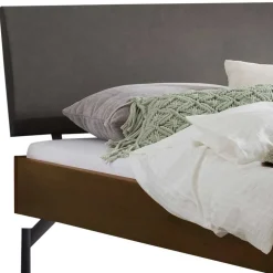 Bett in Nussbaum Braun & Anthrazit - Ayero (dreiteilig)