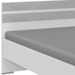 Bett in Weiß & Lichtgrau Beton Optik - Orsidio