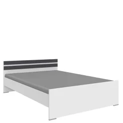 Bett in Weiß mit Dunkelgrau - Tamba