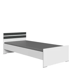 Bett in Weiß mit Dunkelgrau - Tamba