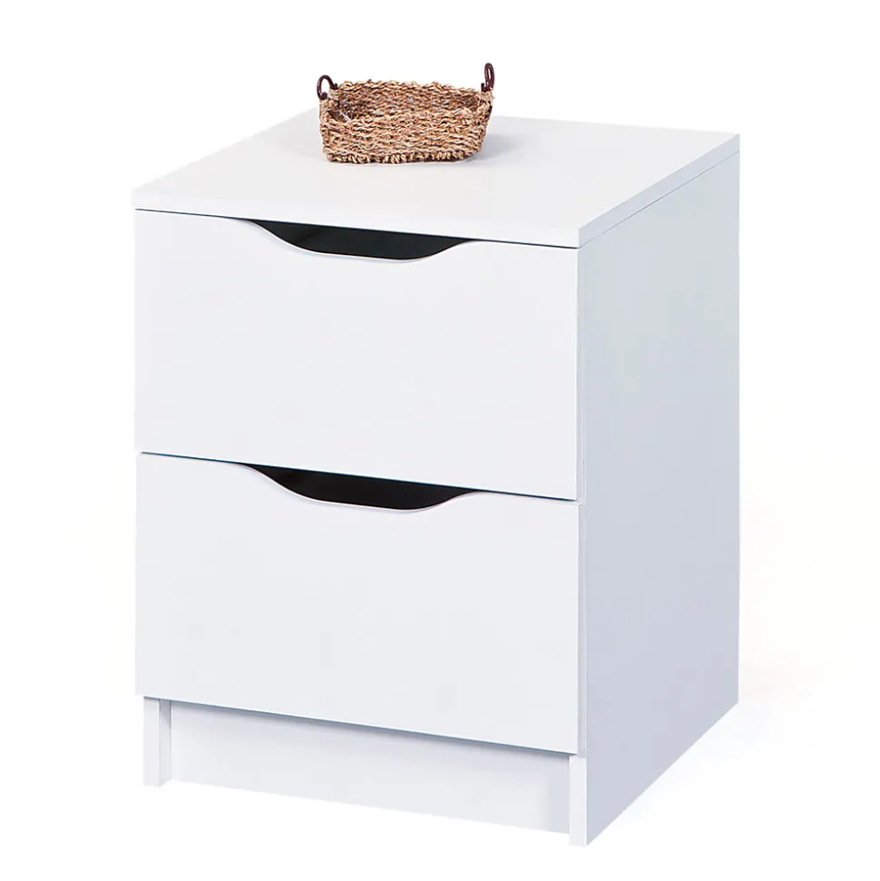 Bett Kommode Danjala in Weiß
