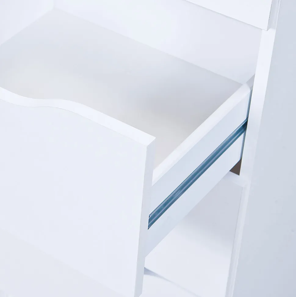 Bett Kommode Danjala in Weiß