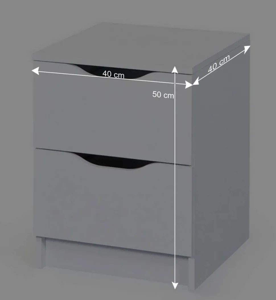 Bett Kommode Danjala in Weiß