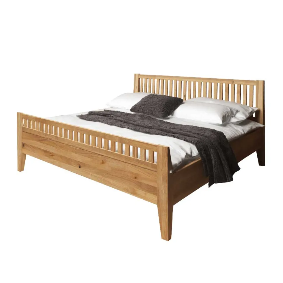 Bett Masdamos aus Wildeiche Massivholz