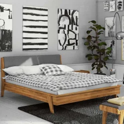 Bett mit 210cm Länge aus Wildeiche - Hardus