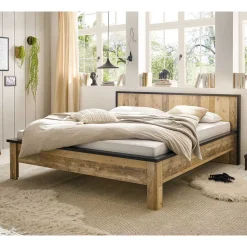 Bett mit Nachtkonsolen & Schrank - Naiavio (vierteilig)