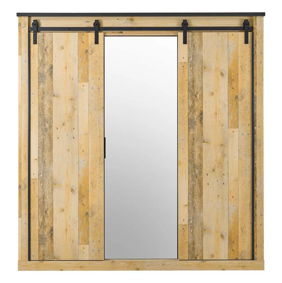 Bett mit Nachtkonsolen & Schrank - Naiavio (vierteilig)