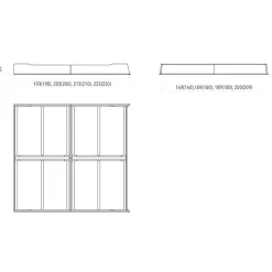 Bett mit Nachtkonsolen aus Wildeiche - Grenadys (dreiteilig)
