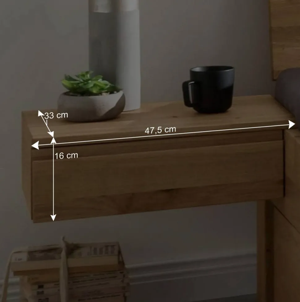 Bett mit vier Schubladen aus Wildeiche - Zennian (dreiteilig)