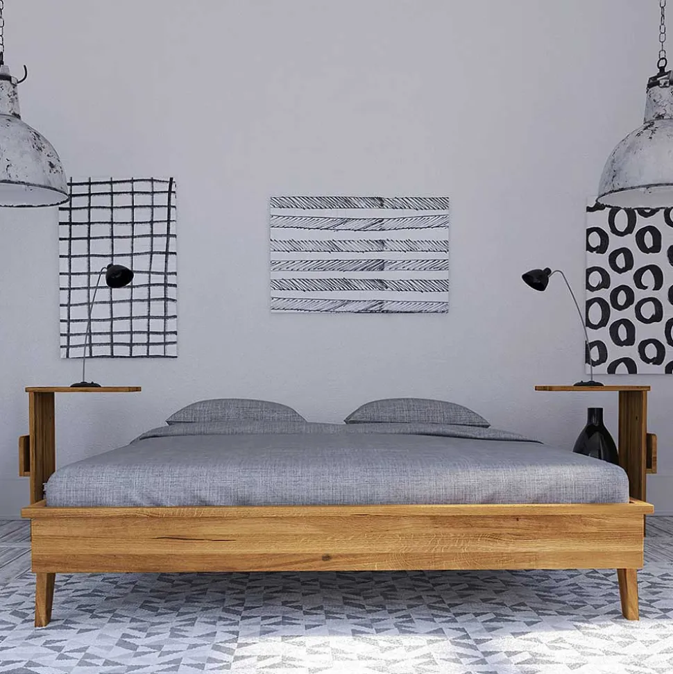 Bett ohne Kopfteil & Nachttische - Hardus (dreiteilig)