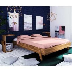 Bett ohne Kopfteil & Nachttische - Hardus (dreiteilig)