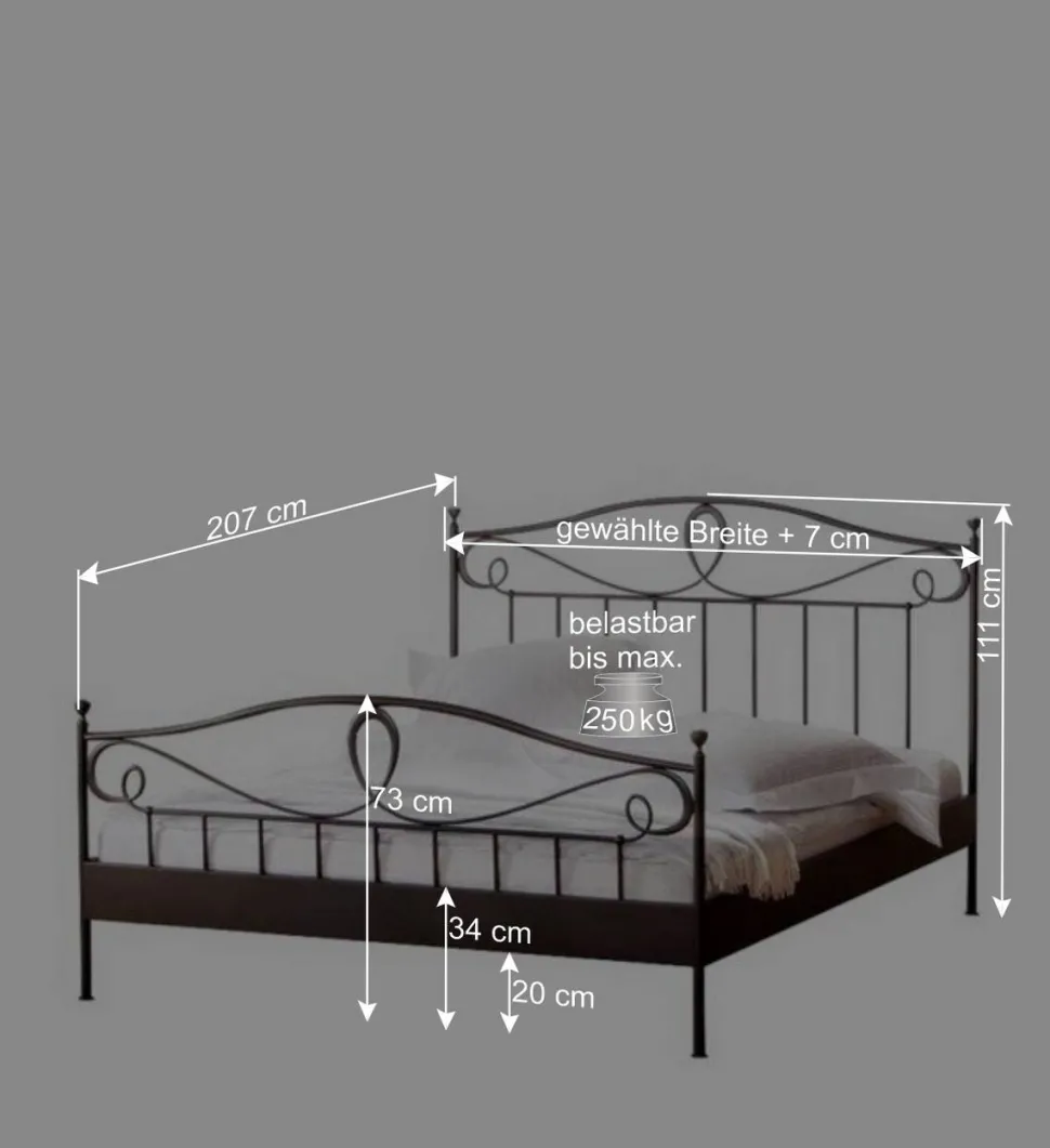 Bett Oscar aus Eisen