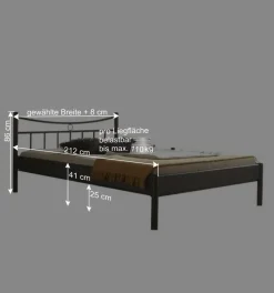 Bett Regina aus Metall