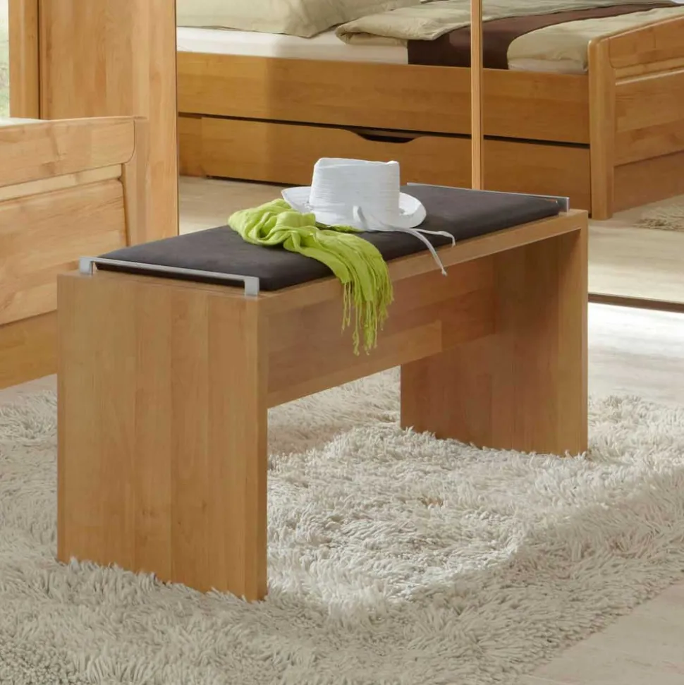 Bettbank Bordeaux in Erle Holzoptik