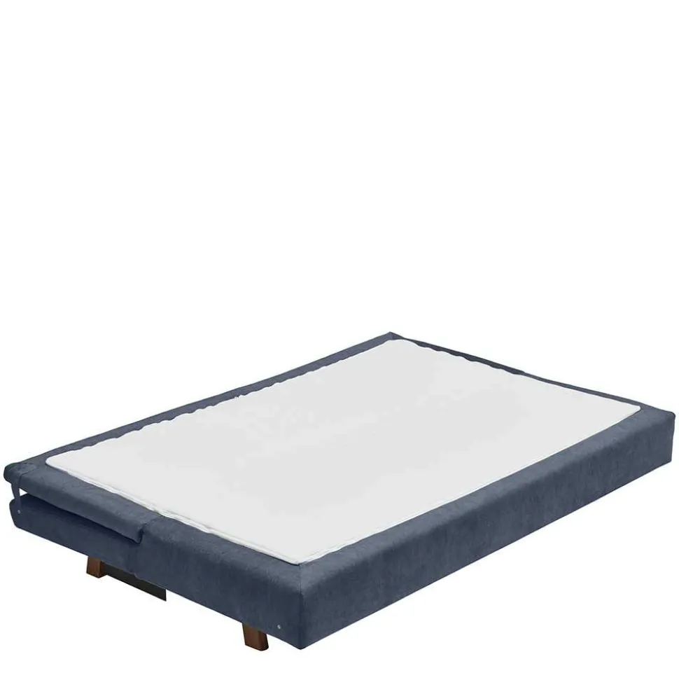 Bettcouch in Dunkelblau mit Eiche - Mattys