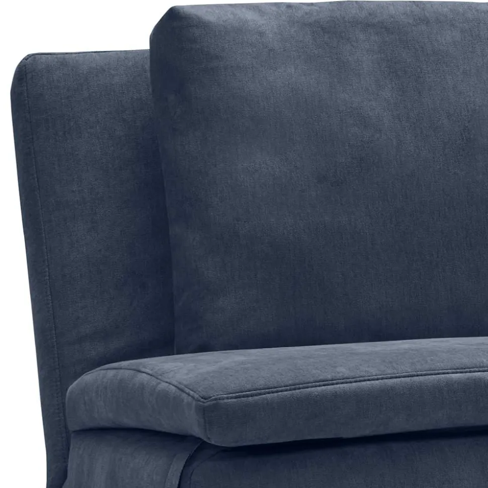 Bettcouch in Dunkelblau mit Eiche - Mattys