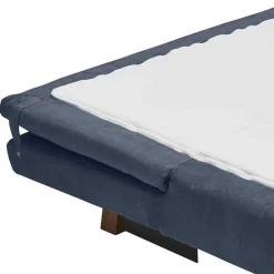 Bettcouch in Dunkelblau mit Eiche - Mattys