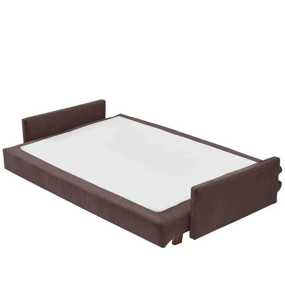 Bettcouch in Dunkelbraun mit Eiche - Conpact