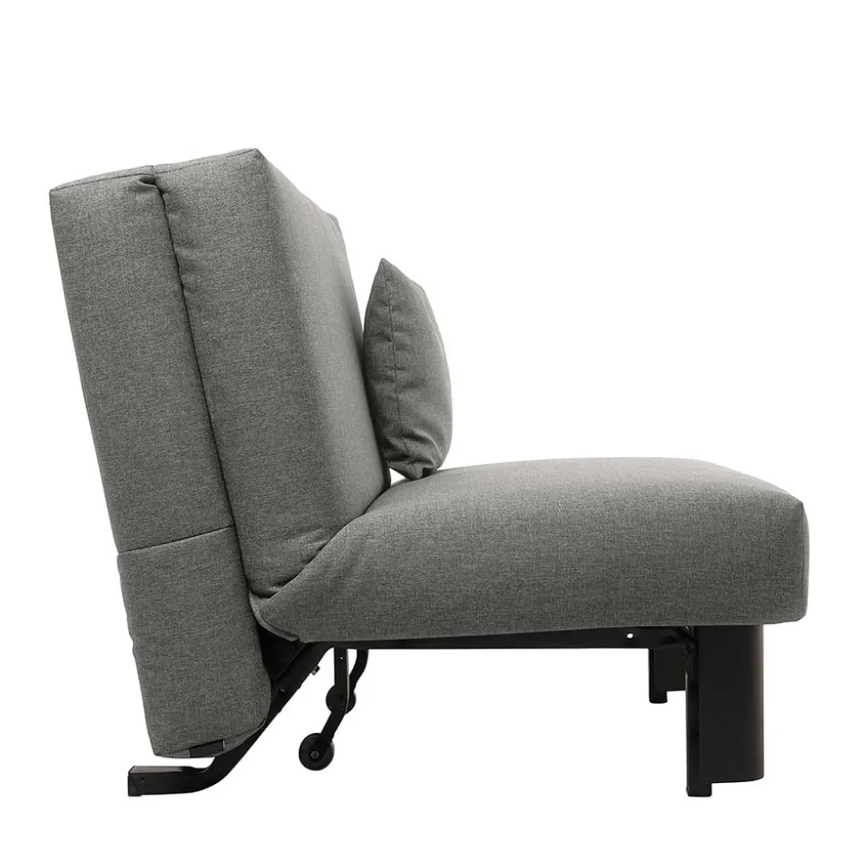 Bettcouch ohne Armlehnen in Hellgrau Stoff - Mariolina