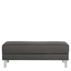 Bettfunktion Ecksofa in Anthrazit mit Chrom - Heavy (zweiteilig)