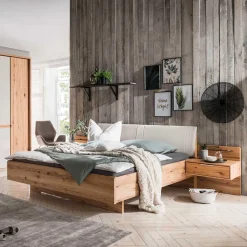 Bettgestell & Nachtkommoden Set - Krofun (dreiteilig)