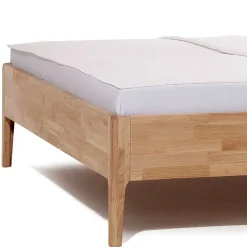 Bettgestell aus Holz Wildeiche Honig - Nicono