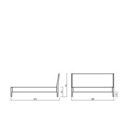 Bettgestell aus Holz Wildeiche Honig - Nicono
