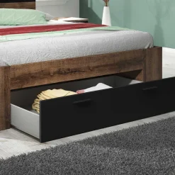 Bettgestell mit Schublade in Eiche Dunkel - Sivarin