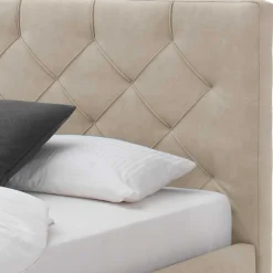 Bettkasten Bett in Beige Microfaser - Croscony
