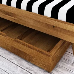Bettkasten Einzelbett aus Wildeiche Holz - Eavy II