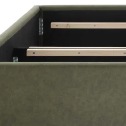 Bettkasten Polsterbett in Oliv Grün & Chrom - Weyna