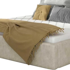 Bettkasten Polsterbett in Cremeweiß - Floriva