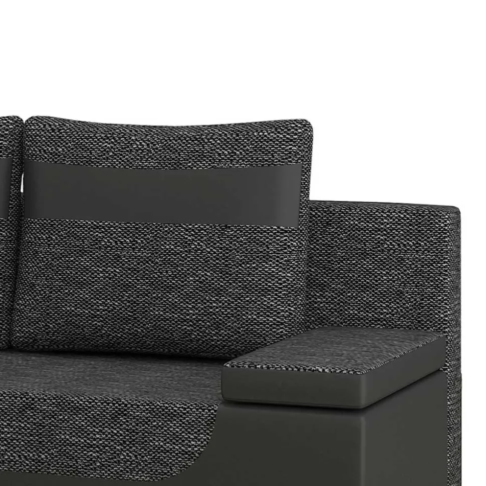Bettsofa in Dunkelgrau Material Mix - Classic
