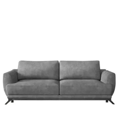 Bettsofa in Grau Stoff in Vintage Optik - Salcina